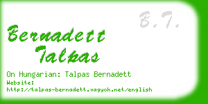 bernadett talpas business card